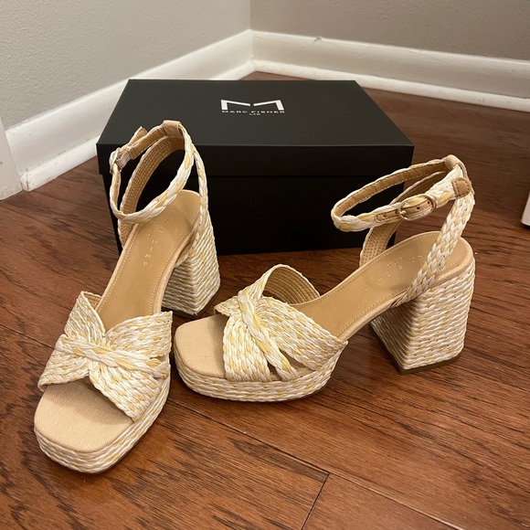 Marc Fisher - Janie Woven Platform Sandals - Size 8 - Picture 6 of 7